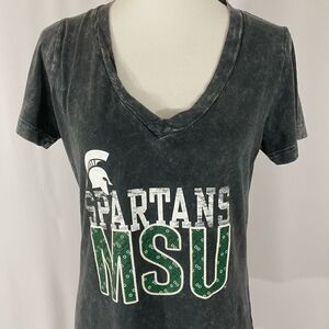 Michigan State Spartan V Neck T Shirt